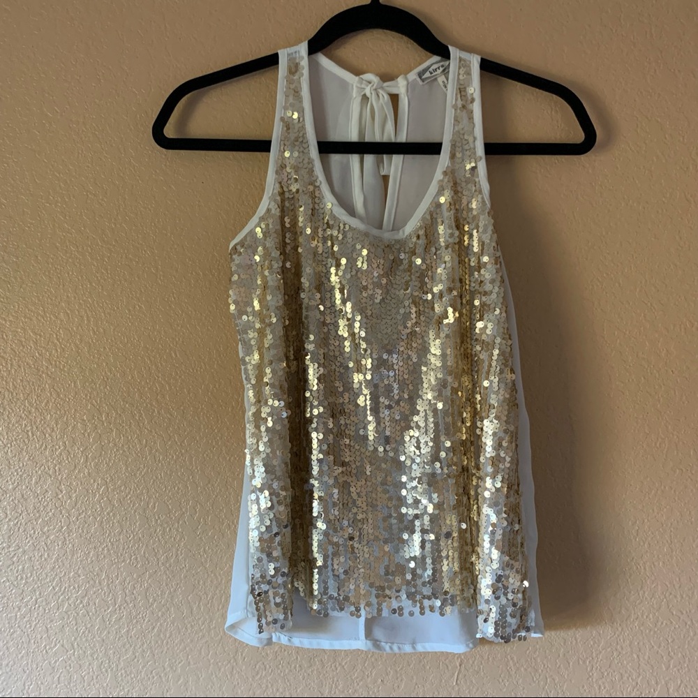 Kirra Women’s Gold ‘ Cream Sequins Top - Size Small